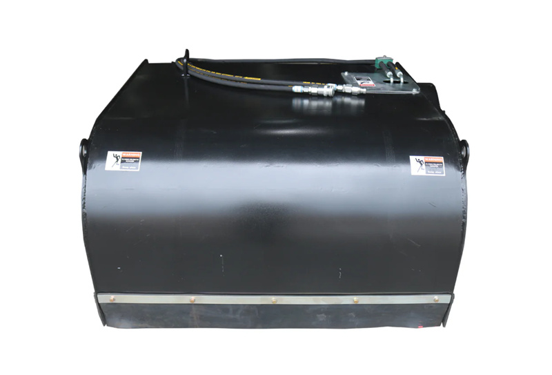 Mini Skid Steer, spazzatrice idraulica con cassone raccoglitore